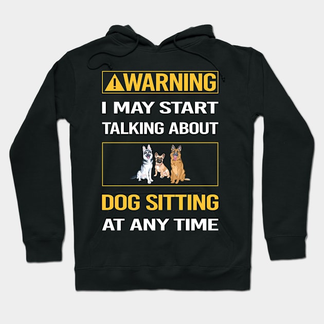 Funny Yellow Warning Dog Sitting Hoodie by relativeshrimp